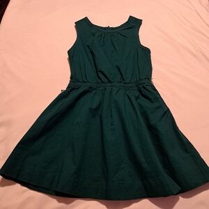 Primary girls size 6-7 green lined dress,  no belt